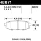 Hawk 11+ Subaru Legacy GT Performance Ceramic Rear Street Brake Pads