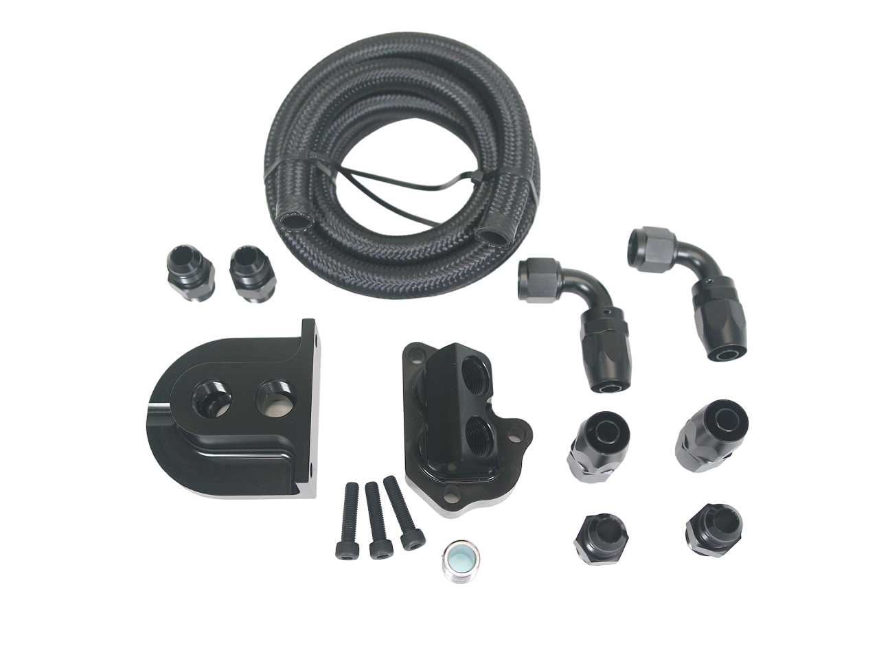 Precision Works Oil Filter Relocation Kit - 2011-23 Ford 5.0 Coyote Mustang GT F150