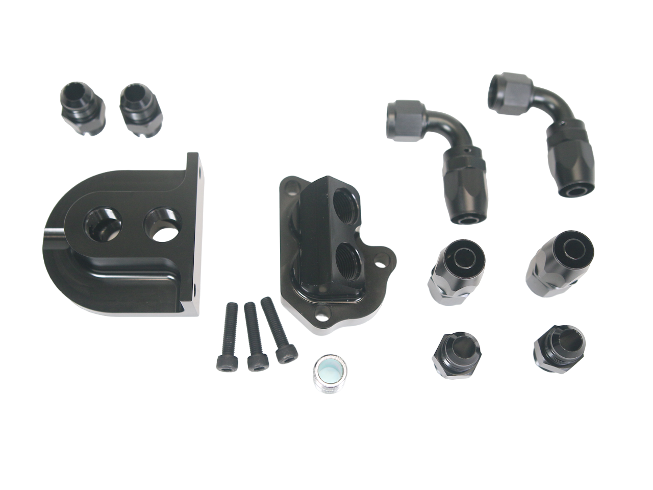 Precision Works Oil Filter Relocation Kit - 2011-23 Ford 5.0 Coyote Mustang GT F150