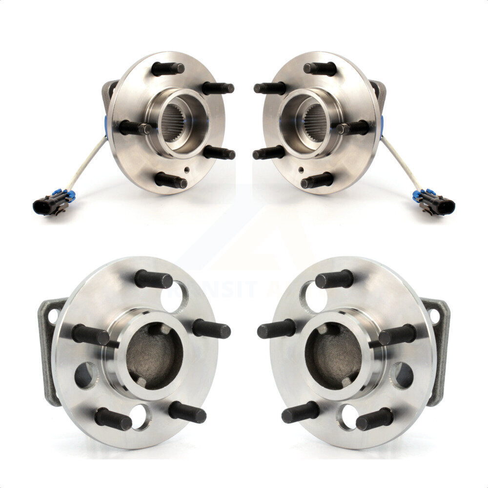 Front Rear Wheel Bearing & Hub Assembly Kit For 2001-2002 Pontiac Aztek FWD with Non-ABS K70-101174