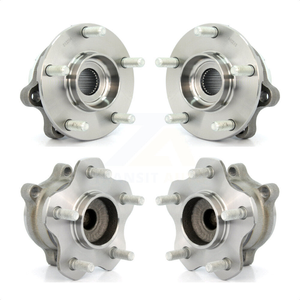 Front Rear Wheel Bearing & Hub Assembly Kit For 2007 Nissan Altima 2.5L with Non-ABS K70-101265