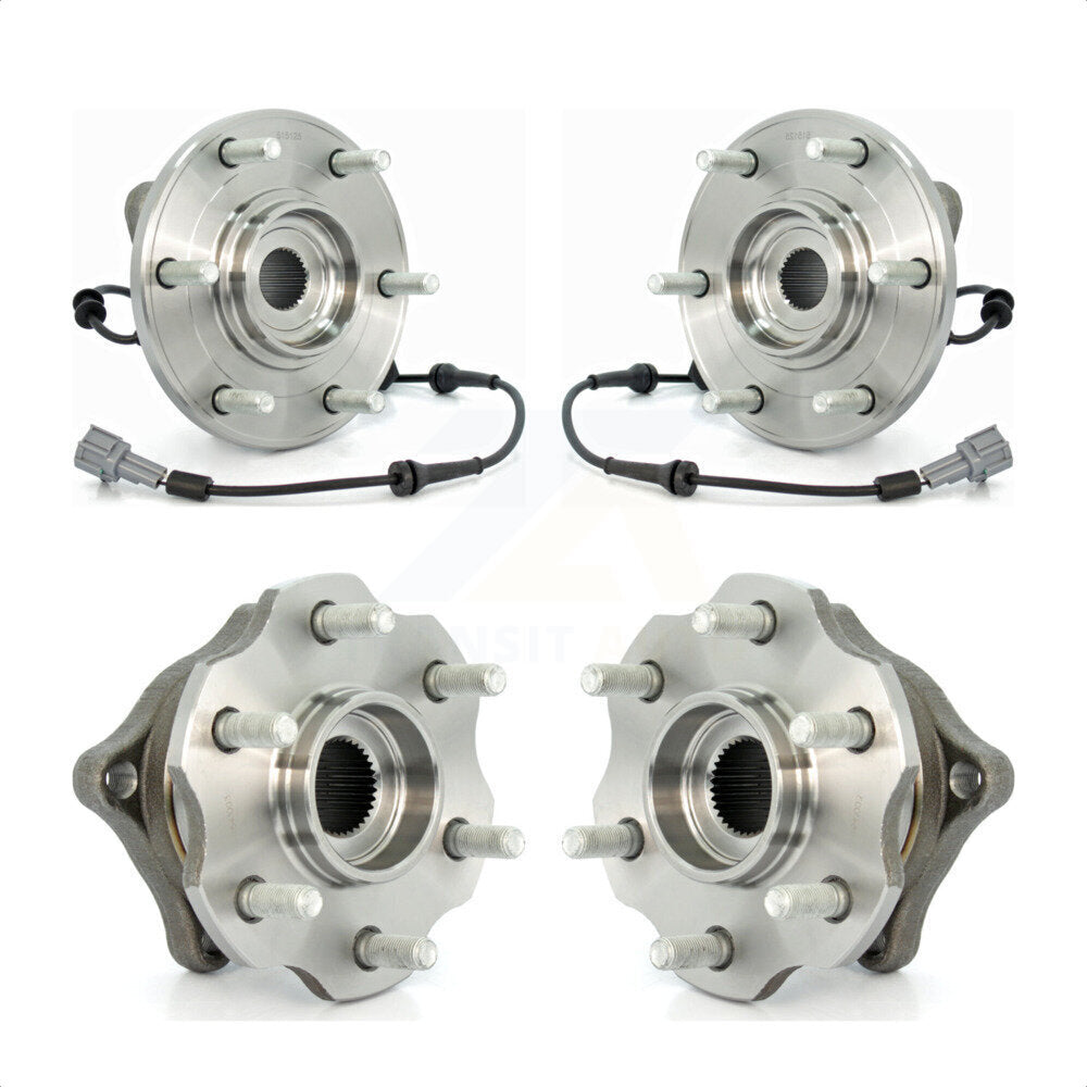 Front Rear Wheel Bearing & Hub Assembly Kit For 2008 Nissan Armada AWD 4WD With Internal ABS K70-101297