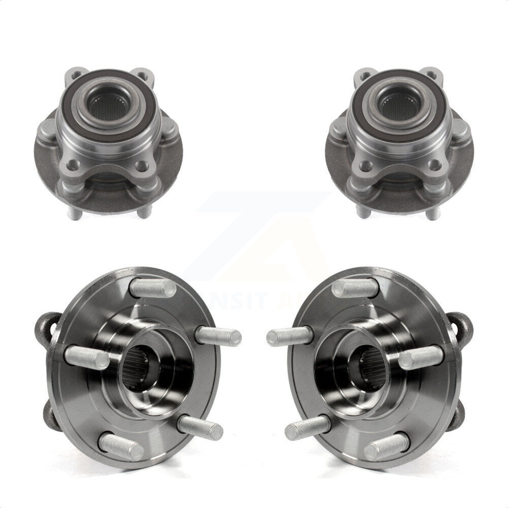 Front Rear Wheel Bearing & Hub Assembly Kit For 2017-2019 Ford Fusion Sport with AWD 2.7L K70-101466