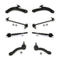 Front Suspension Control Arm And Ball Joint Assembly Steering Tie Rod End Stabilizer Bar Link Kit (8Pc) For 2007-2012 Nissan Sentra K72-100153