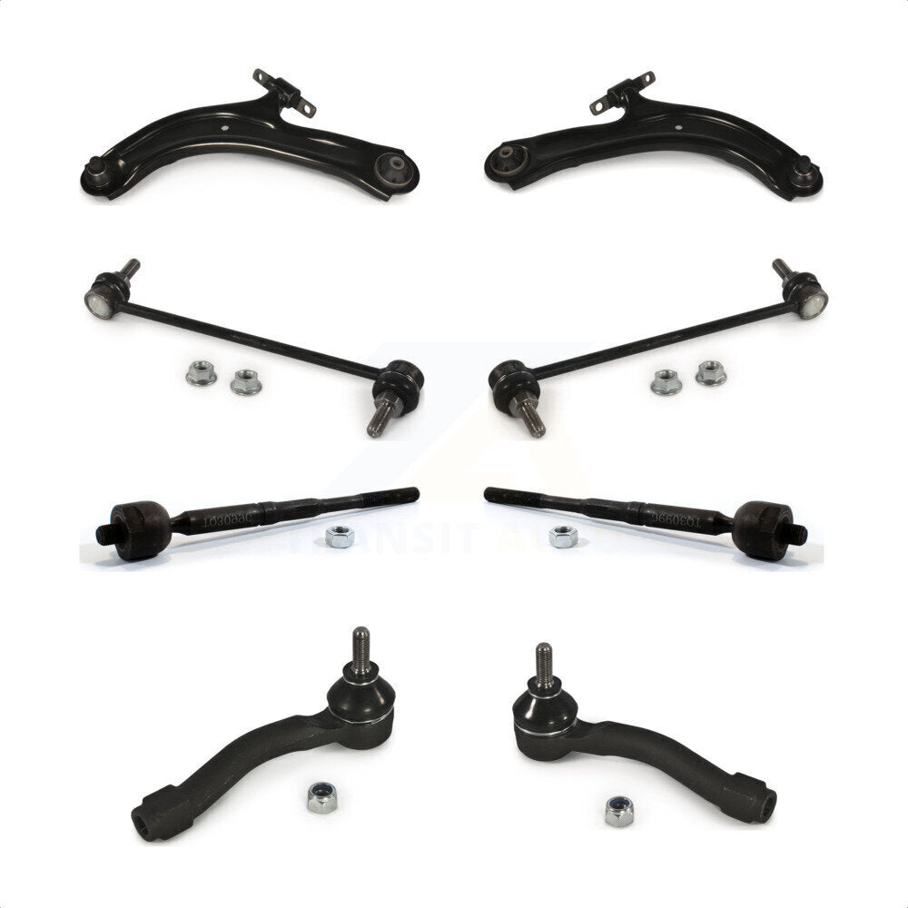 Front Suspension Control Arm And Ball Joint Assembly Steering Tie Rod End Stabilizer Bar Link Kit (8Pc) For 2007-2012 Nissan Sentra K72-100153