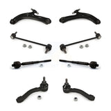 Front Suspension Control Arm And Ball Joint Assembly Steering Tie Rod End Stabilizer Bar Link Kit (8Pc) For 2007-2012 Nissan Sentra K72-100153