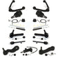 Front Control Arms Assembly And Lower Ball Joints Tie Rods Link Sway Bar Suspension Kit (13Pc) For Chevrolet Silverado 1500 GMC Sierra Without Frame Bracket K72-101299