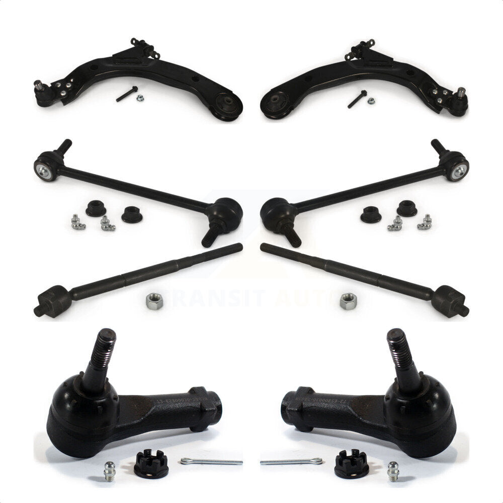 Front Suspension Control Arm And Ball Joint Assembly Steering Tie Rod End Stabilizer Bar Link Kit (8Pc) For 2010 Chevrolet HHR Turbocharged With FE3 9.86" Center to Length K72-101326