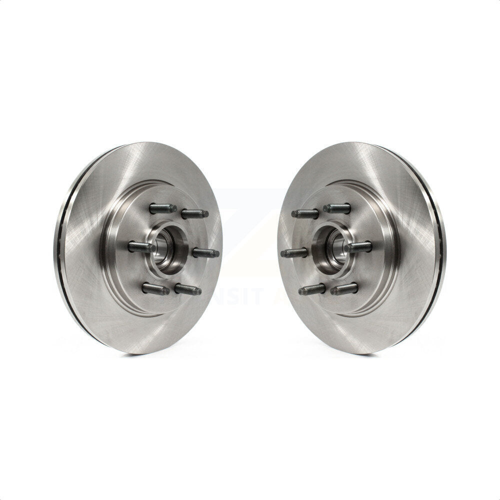 Front Disc Brake Rotors And Hub Assembly Pair For Ford F-150 Lincoln Mark LT With 6 Lug Wheels RWD K8-100035