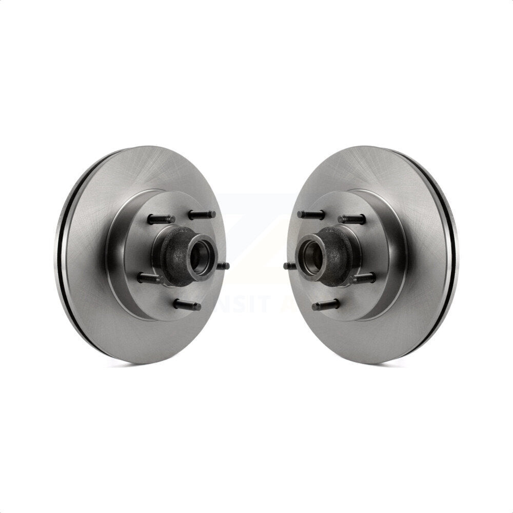 Front Disc Brake Rotors And Hub Assembly Pair For Ford E-150 Club Wagon Econoline K8-100040