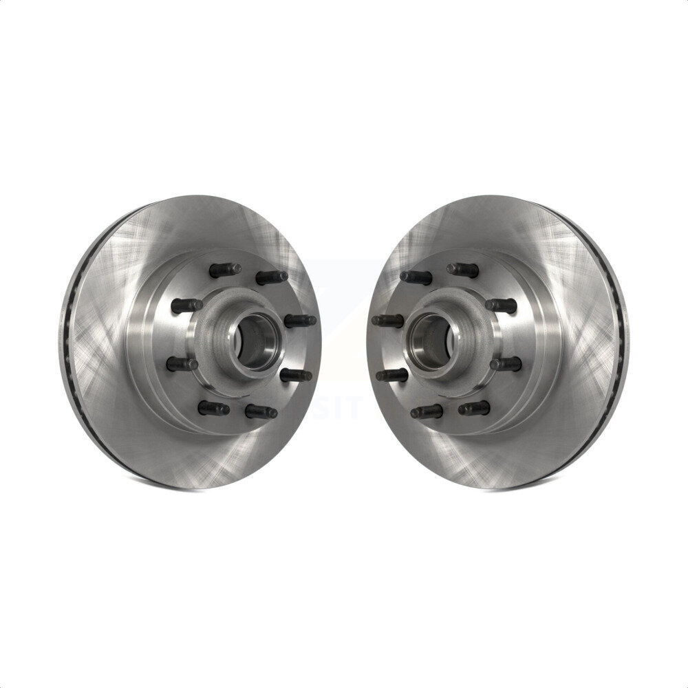 Front Disc Brake Rotors And Hub Assembly Pair For Ford E-350 Super Duty E-250 E-150 E-450 Econoline K8-100044