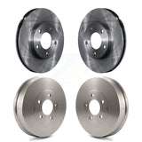 Front Rear Disc Brake Rotors Drums Kit For 2007-2007 Ford Escape Mercury Mariner From 01/08/07 Drum rear brakes K8-102005