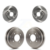 Front Rear Disc Brake Rotors Drums Kit For 2002-2006 Hyundai Elantra Drum rear brakes K8-102090