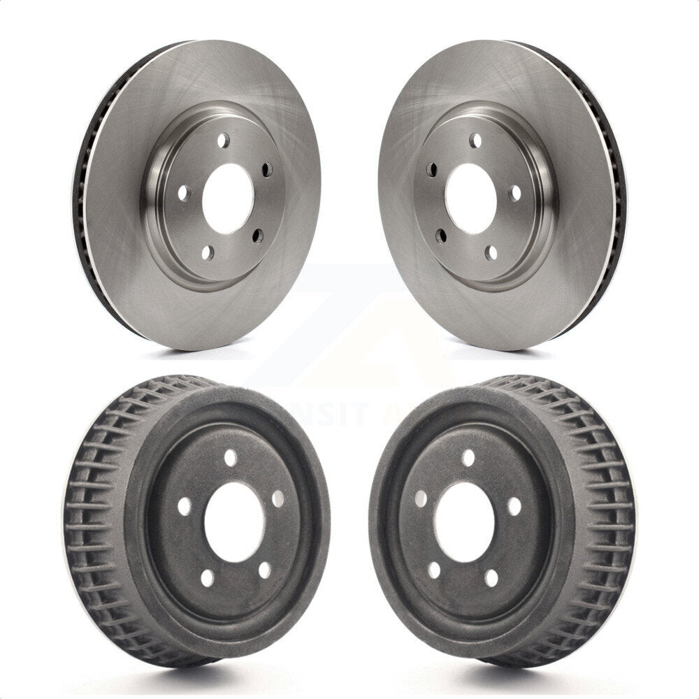 Front Rear Disc Brake Rotors Drums Kit For 2004 Chevrolet Malibu With 296mm Diameter Rotor K8-102138
