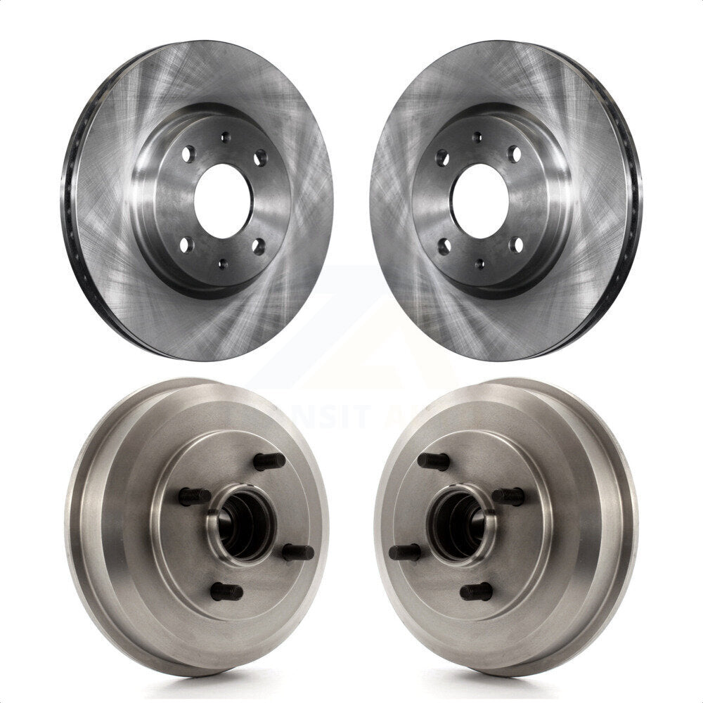 Front Rear Disc Brake Rotors Drums Kit For 2008 Ford Focus Wheel Bearing Includes K8-102144