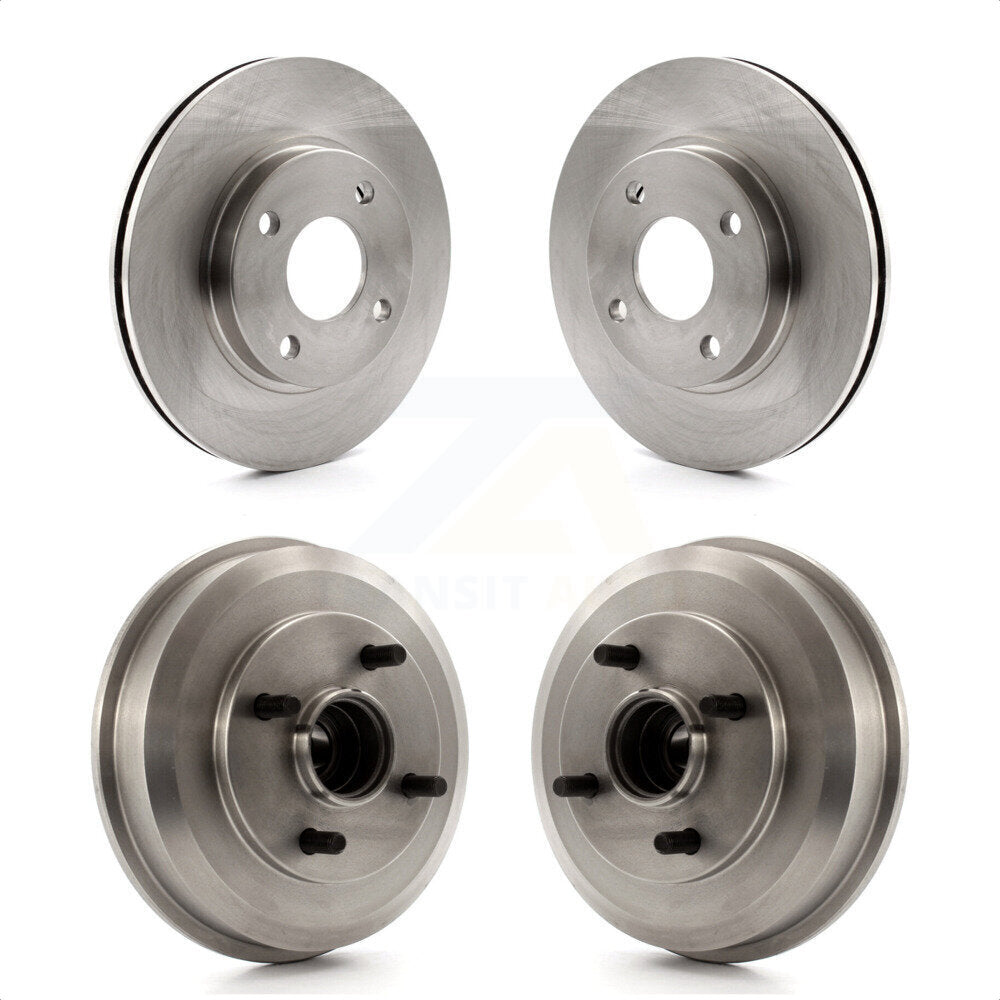 Front Rear Disc Brake Rotors Drums Kit For Ford Focus Wheel Bearing Includes K8-102146