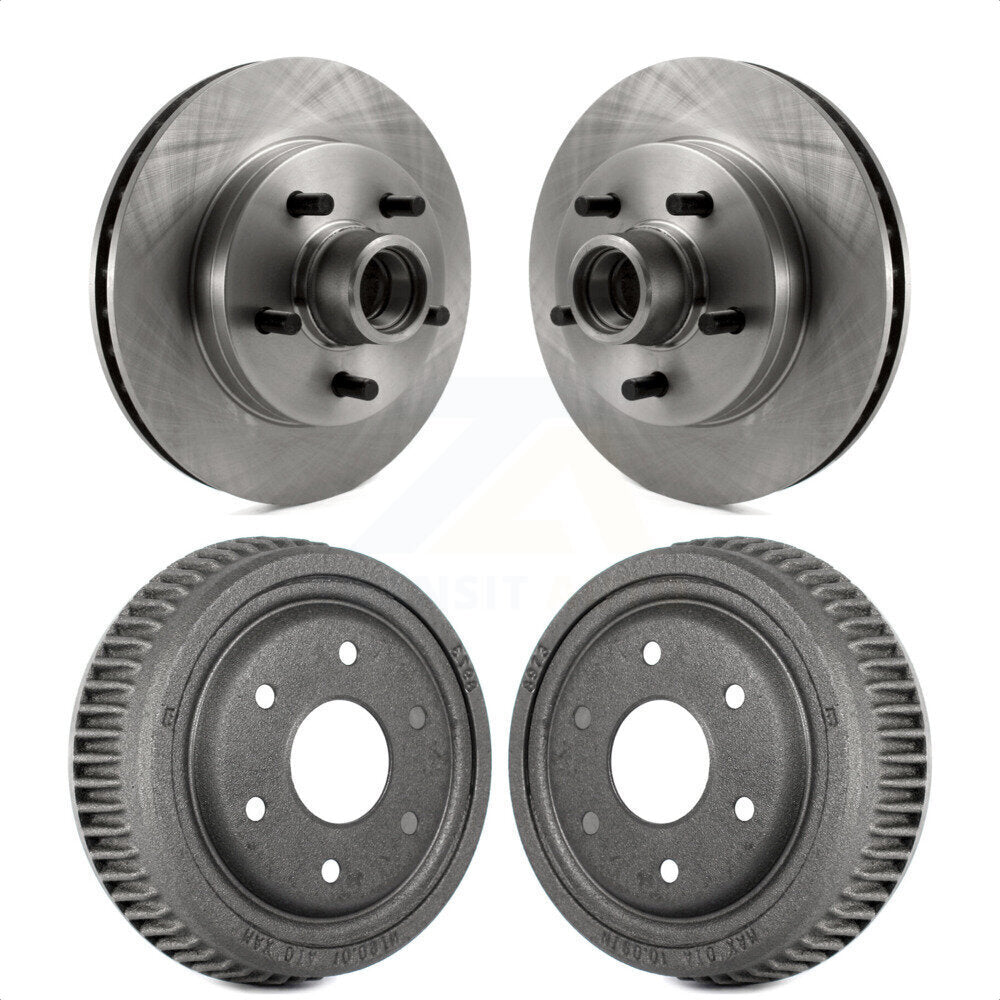 Front Rear Disc Brake Rotors Drums Kit For 1992-1994 1998 GMC Yukon RWD With 10" Diameter Drum K8-102186