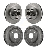 Front Rear Disc Brake Rotors Drums Kit For 1992-1994 1998 GMC Yukon RWD With 10" Diameter Drum K8-102186