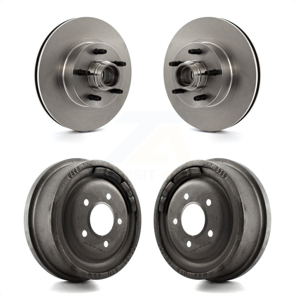 Front Rear Disc Brake Rotors Drums Kit For Ford Ranger With 10" Diameter Drum K8-102189