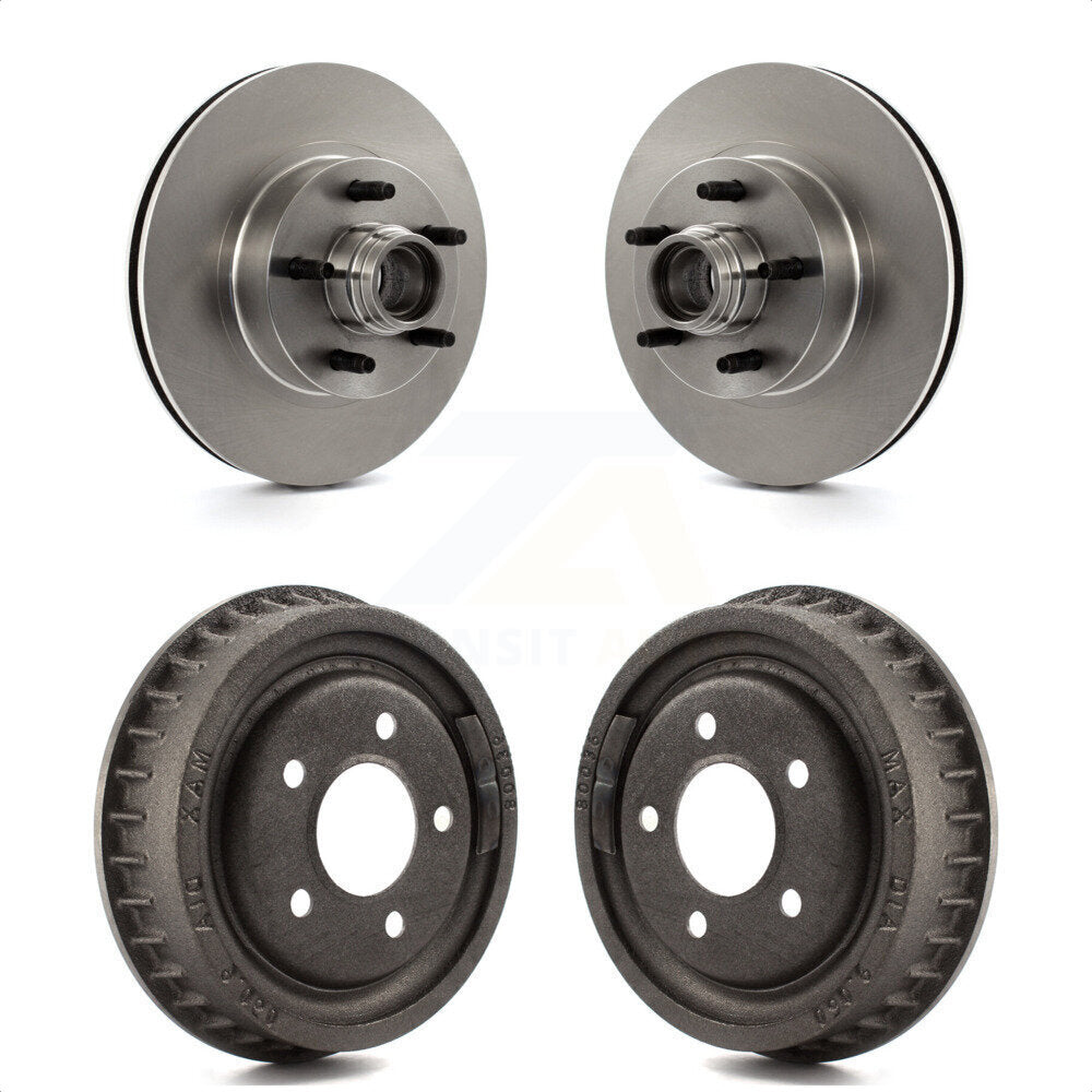 Front Rear Disc Brake Rotors Drums Kit For Ford Ranger With 9" Diameter Drum K8-102190