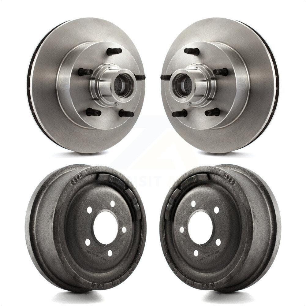 Front Rear Disc Brake Rotors Drums Kit For 1980-1983 Ford F-150 RWD With 10" Diameter Drum K8-102191