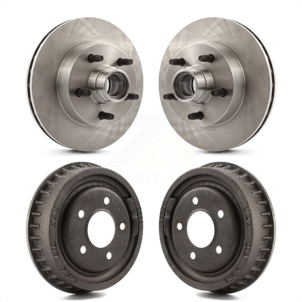 Front Rear Disc Brake Rotors Drums Kit For 1998-1999 Mazda B4000 RWD with 4-Wheel ABS With 9" Diameter Drum K8-102194