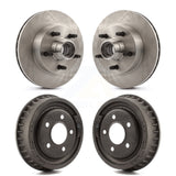 Front Rear Disc Brake Rotors Drums Kit For 1998-1999 Mazda B4000 RWD with 4-Wheel ABS With 9" Diameter Drum K8-102194