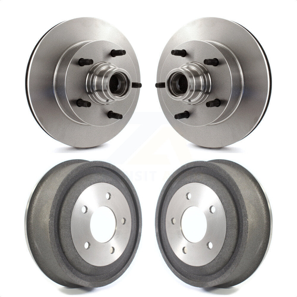 Front Rear Disc Brake Rotors Drums Kit For 2000-2001 Ford E-150 Econoline 2-Wheel ABS K8-102208