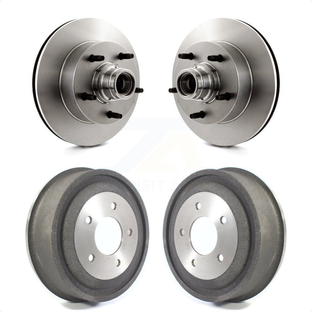 Front Rear Disc Brake Rotors Drums Kit For Ford E-150 Econoline Club Wagon K8-102209