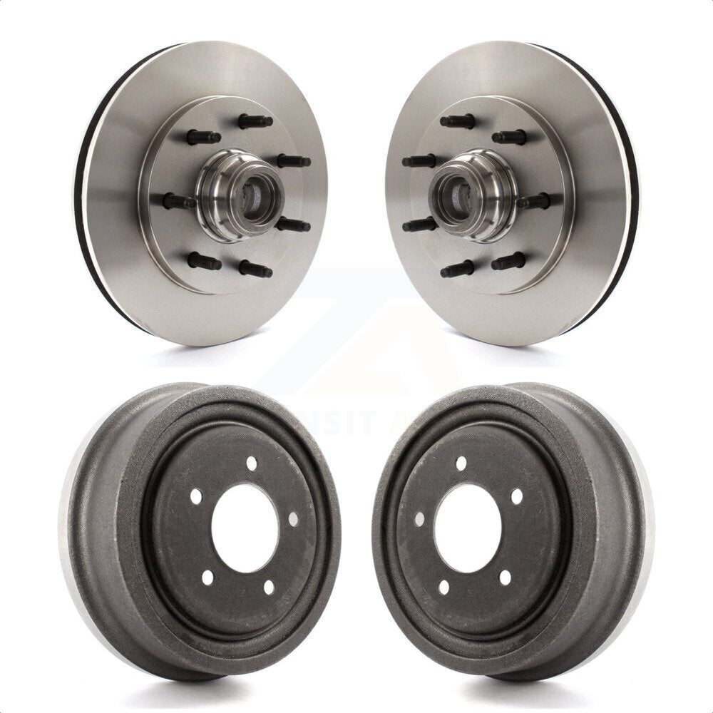 Front Rear Disc Brake Rotors Drums Kit For 1999 Ford F-150 RWD With 7 Lug Wheels K8-102213