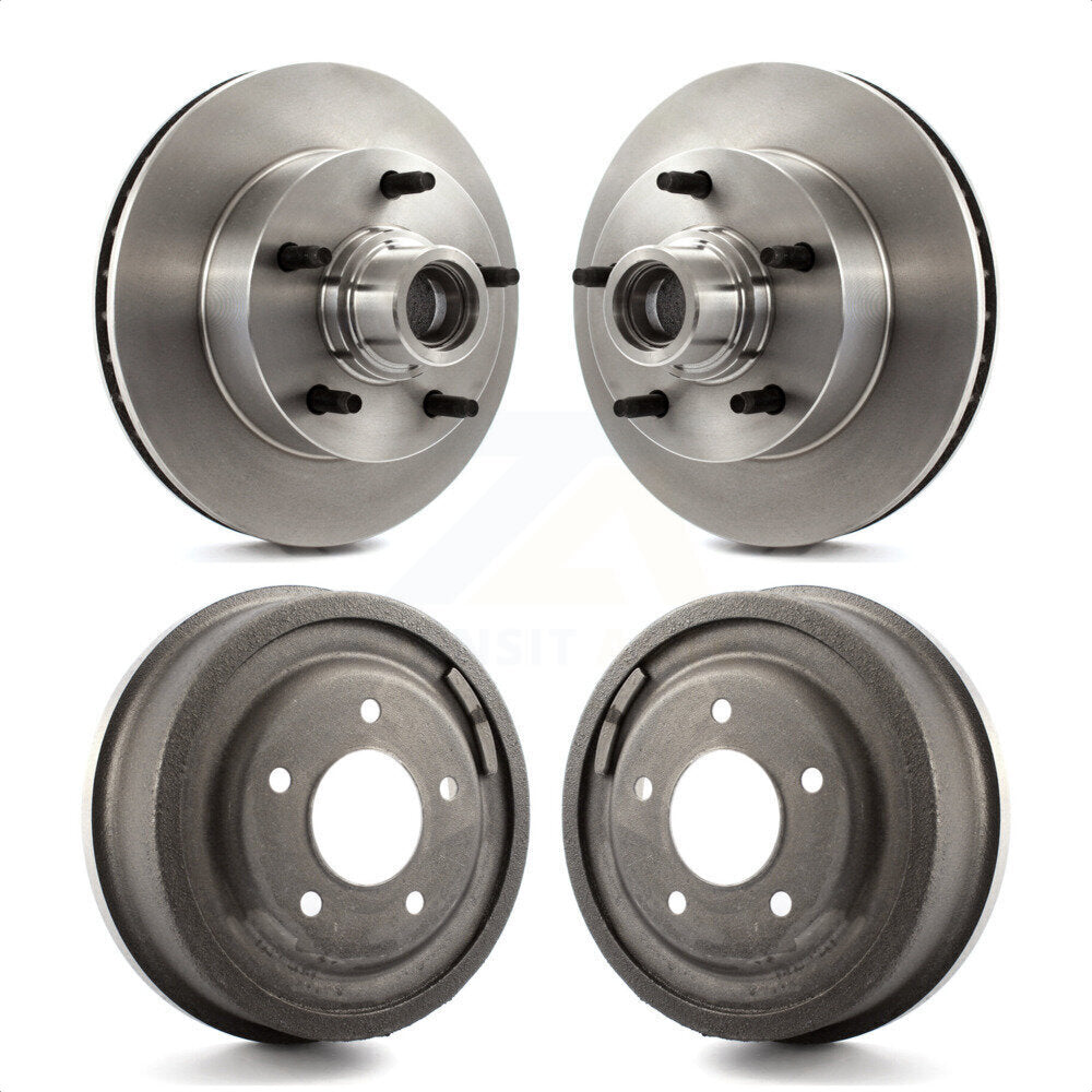 Front Rear Disc Brake Rotors Drums Kit For 1987-1993 Ford F-150 E-150 Econoline Club Wagon K8-102216
