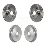 Front Rear Disc Brake Rotors Drums Kit For Toyota Prius C Scion iQ K8-102229