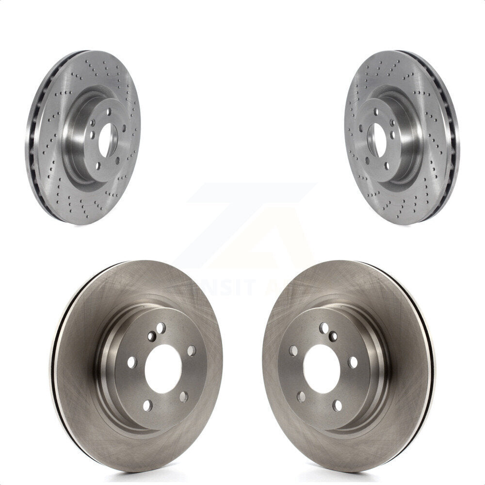Front Rear Disc Brake Rotors Kit For 2010-2011 Mercedes-Benz E550 With 300mm Diameter Rotor K8-102288