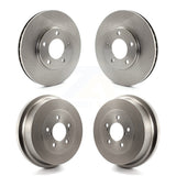 Front Rear Disc Brake Rotors Drums Kit For 1996-1996 Dodge Grand Caravan Plymouth Chrysler Town & Country Voyager With 15" Factory Wheels or 16" K8-102405