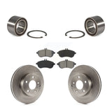 Transit Auto - Front Wheel Bearing With Disc Brake Rotors And Semi-Metallic Pads Kit For Mercedes-Benz C300 KBB-102785