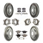 Transit Auto - Front Rear Hub Bearings Assembly Coated Disc Brake Rotors And Semi-Metallic Pads Kit (10Pc) For 2007 Audi A4 Quattro With Inner Ring Length of 19mm Bearing Module KBB-127283