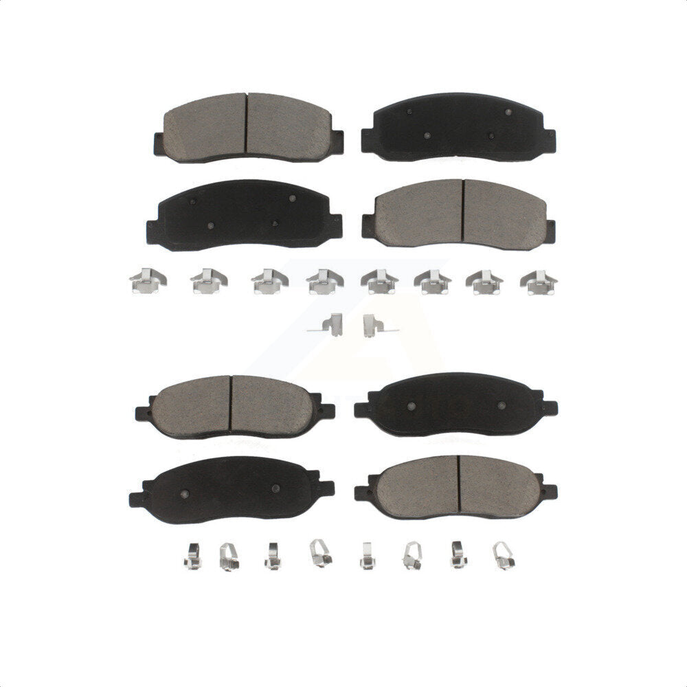 Front Rear Ceramic Brake Pads Kit For 2005-2007 Ford F-250 Super Duty F-350 KCX-100099