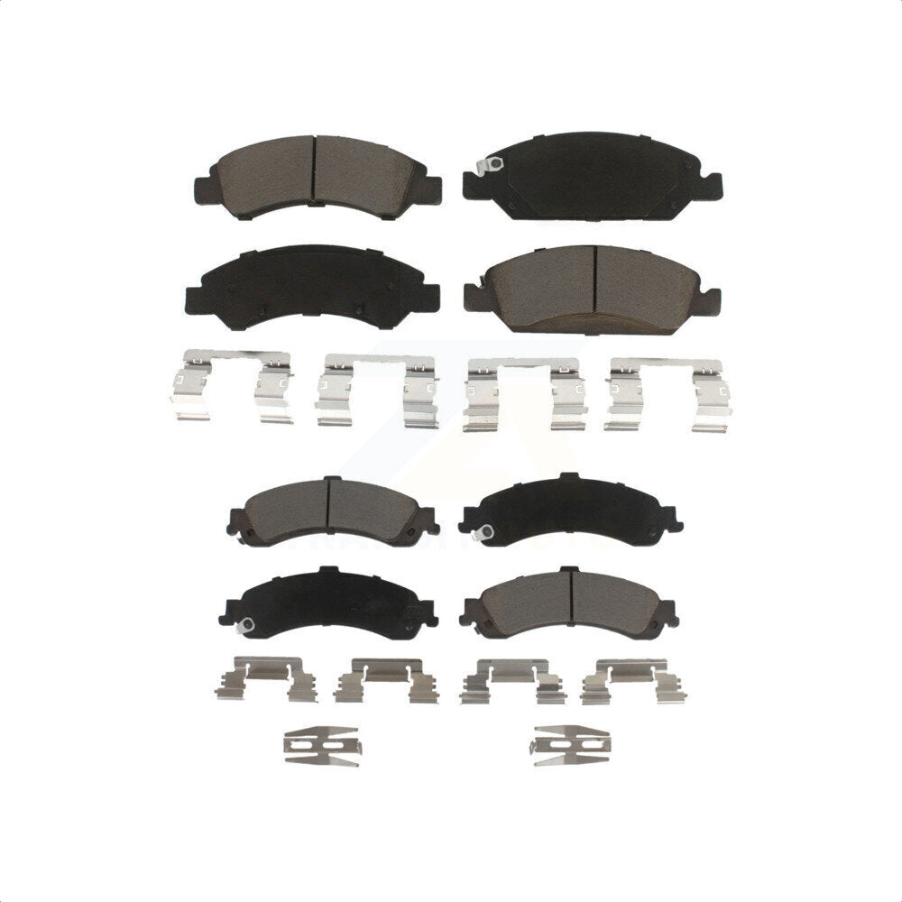 Front Rear Ceramic Brake Pads Kit For 2005-2006 Chevrolet Silverado 1500 GMC Sierra With Dual Piston Caliper Drum rear brakes KCX-100221