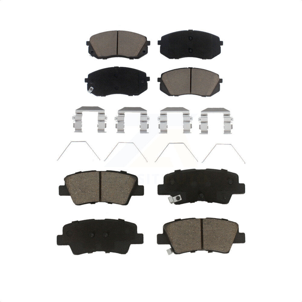 Front Rear Ceramic Brake Pads Kit For Kia Optima Soul Hyundai Elantra GT Veloster EV Kona Forte Forte5 KCX-100244