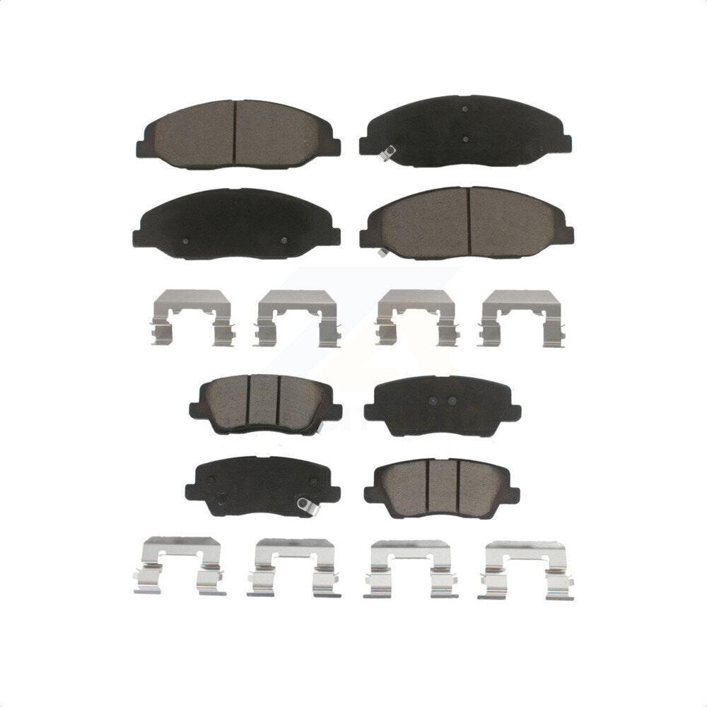 Front Rear Ceramic Brake Pads Kit For 2014 Cadillac CTS Luxury with Sedan 3.6L Without Heavy Duty Brakes KCX-100340