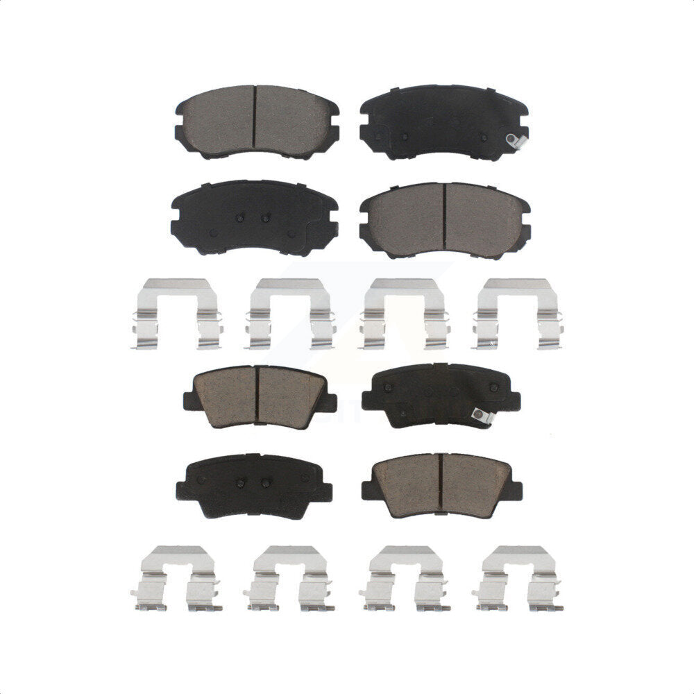 Front Rear Ceramic Brake Pads Kit For Kia Hyundai Soul Sonata Elantra Amanti Azera KCX-100364