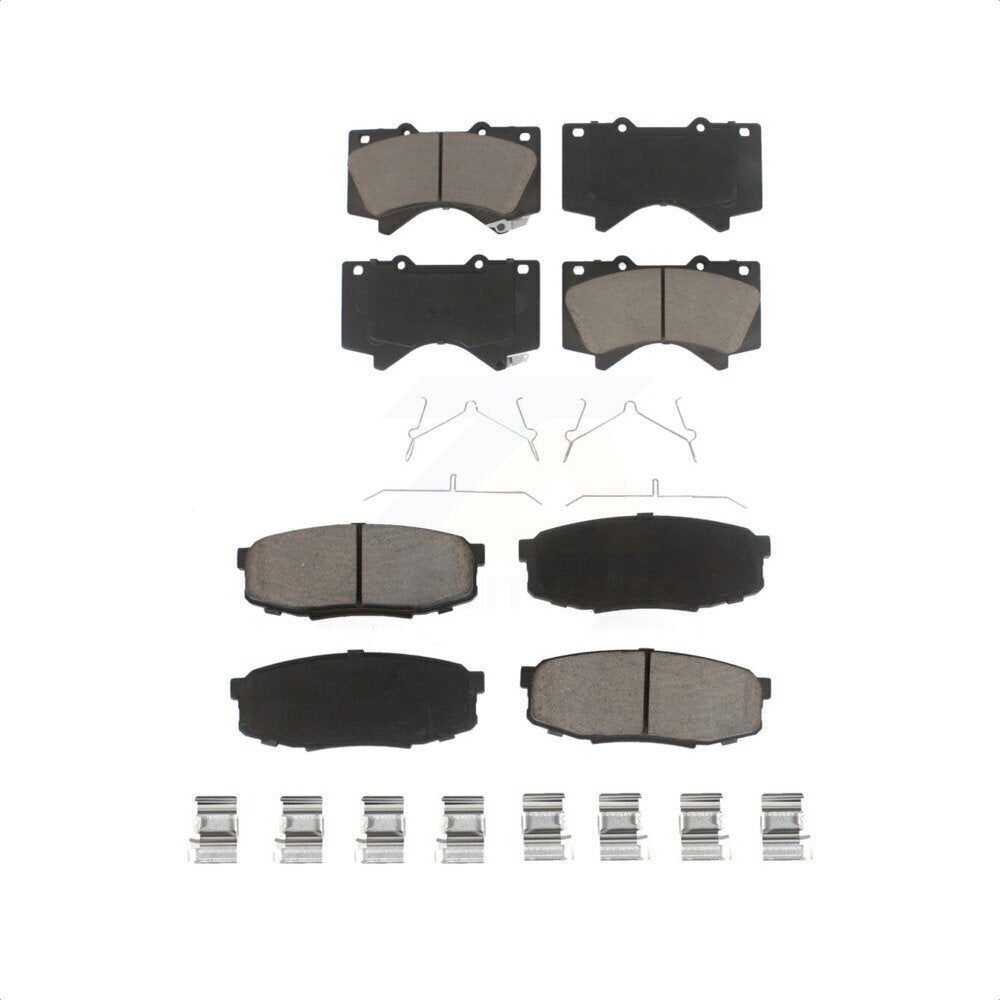 Front Rear Ceramic Brake Pads Kit For Toyota Tundra Sequoia Lexus LX570 Land Cruiser KCX-100526