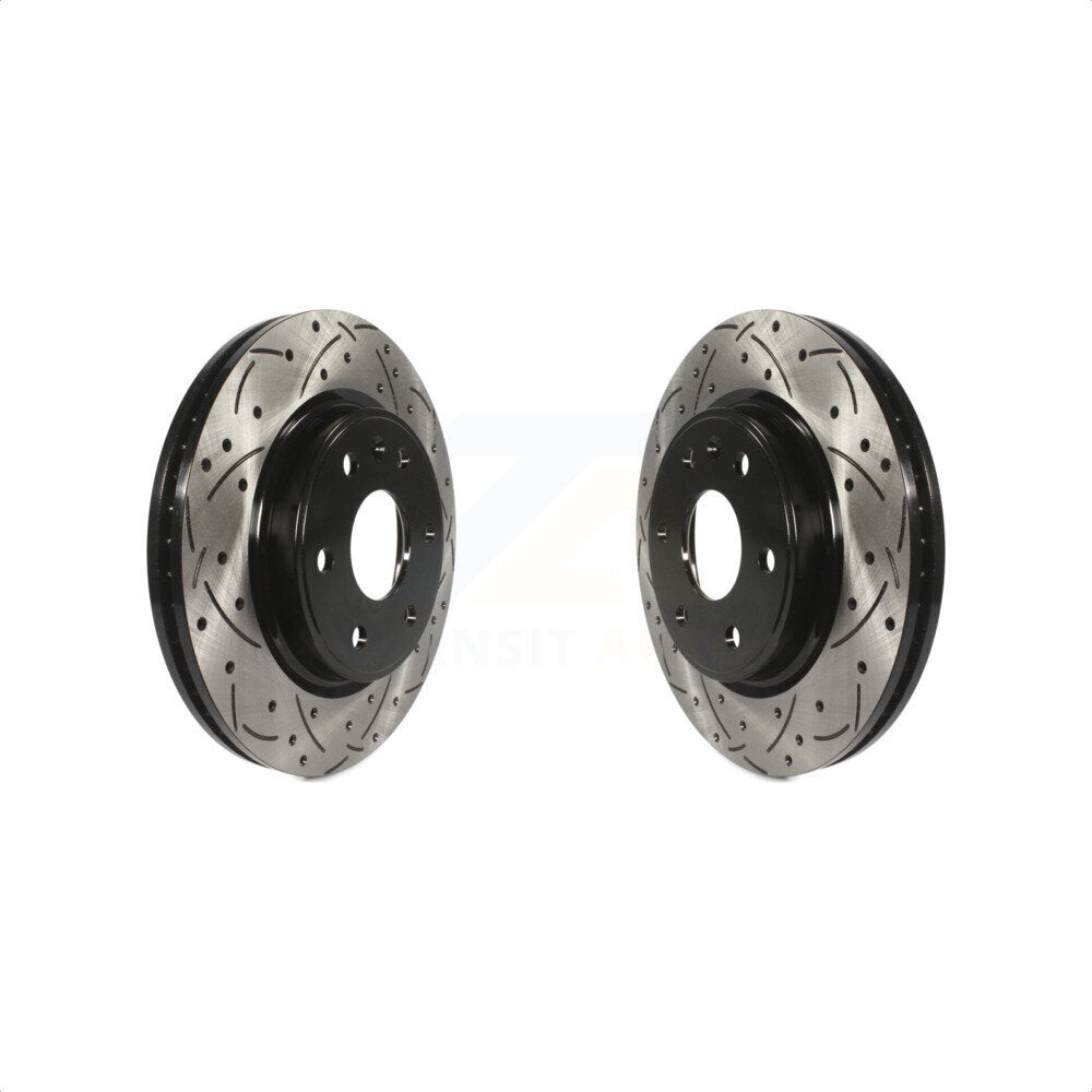 Front Coated Drilled Slotted Disc Brake Rotors Pair For Chevrolet Traverse GMC Acadia Buick Enclave Saturn Outlook Limited KD-100003