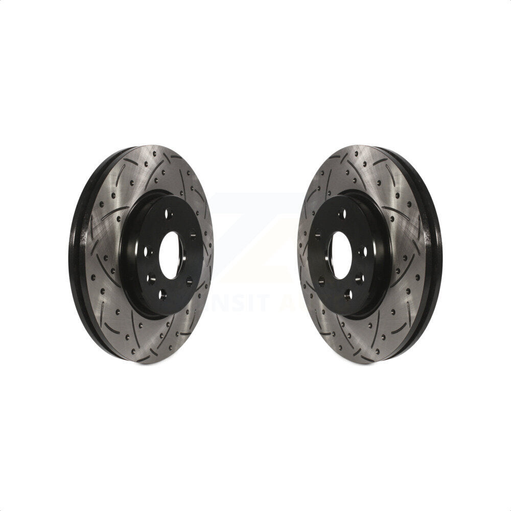 Front Coated Drilled Slotted Disc Brake Rotors Pair For Chevrolet Cruze Sonic Limited Volt Bolt EV EUV KD-100006