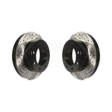 Front Coated Drilled Slotted Disc Brake Rotors Pair For Ford F-250 Super Duty F-350 F-450 KD-100009
