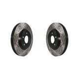 Front Coated Drilled Slotted Disc Brake Rotors Pair For Ford Mustang KD-100011