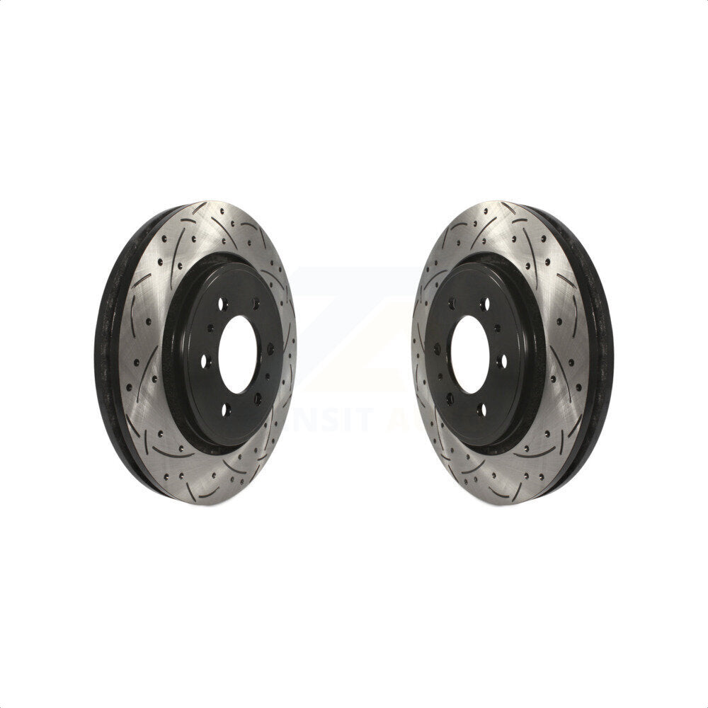 Front Coated Drilled Slotted Disc Brake Rotors Pair For Ford F-150 Expedition Lincoln Navigator KD-100013