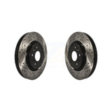 Front Coated Drilled Slotted Disc Brake Rotors Pair For Ford Explorer Taurus Flex Lincoln MKS MKT KD-100014