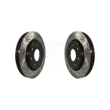 Front Coated Drilled Slotted Disc Brake Rotors Pair For 2010-2014 Ford F-150 With 7 Lug Wheels KD-100015