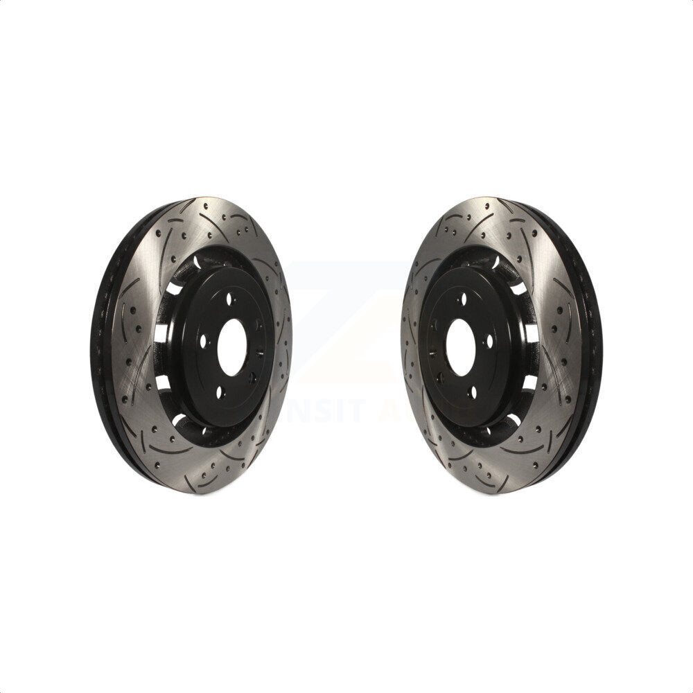 Front Coated Drilled Slotted Disc Brake Rotors Pair For Ford Explorer Taurus Flex Police Interceptor Utility Lincoln Sedan MKS MKT Special Service KD-100018